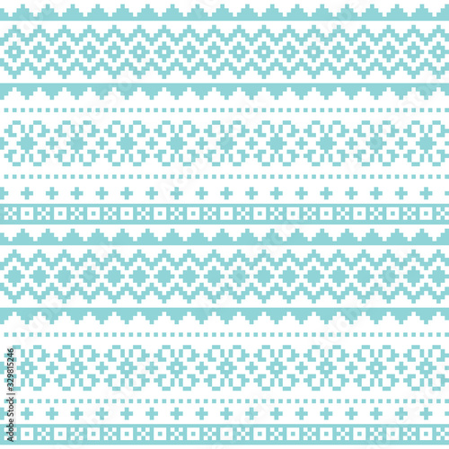 Fair Isle traditional knittting style vector seamless design, Scotish Shetland islands repetitive design