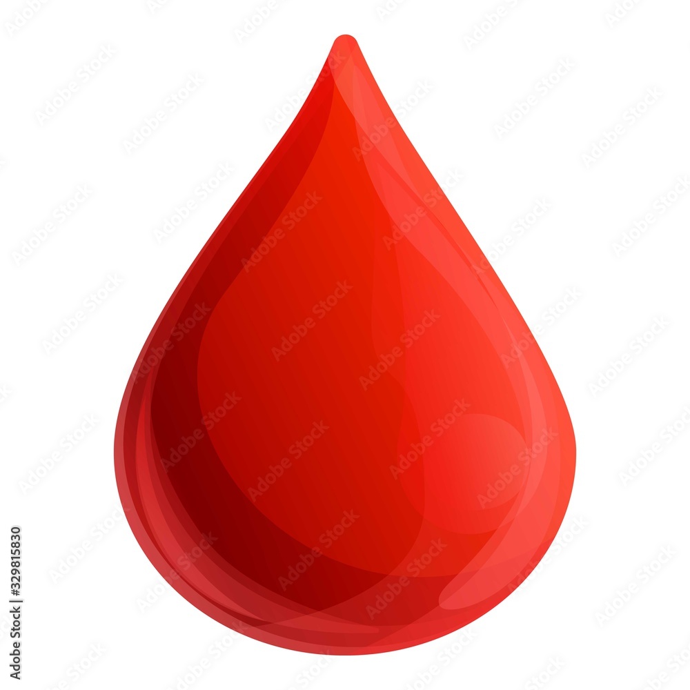 Blood drop icon. Cartoon of blood drop vector icon for web design isolated on white background