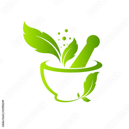 herbal medicine icon vector illustration design template photo