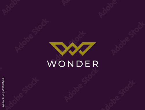 Letter W logo template. Unique modern creative elegant logotype. Vector icon.