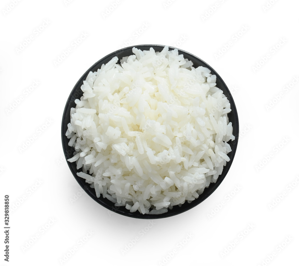rice in bowl isolated on white background rice in bowl isolated on white background
