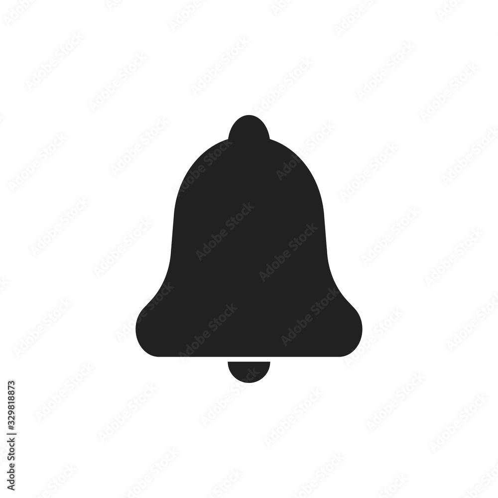 Bell isolated black icon on white background. Vector illustration Bell isolated black icon on white background. Vector illustration