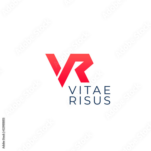 VR letter logo design. Simple, minimal and elegant VR logo design. Vector illustration template. Vector illustration.