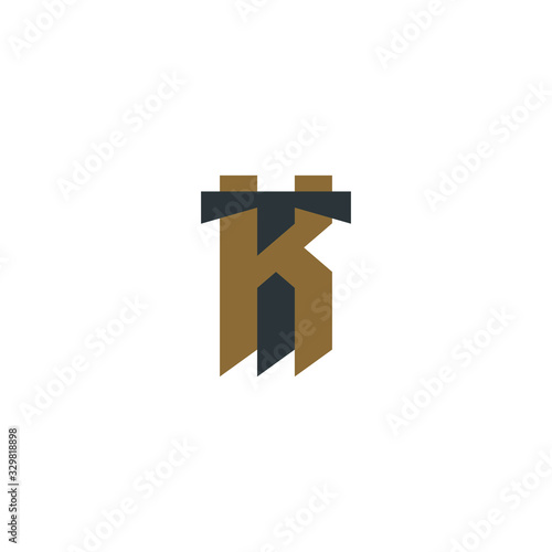 KT or TK. Monogram of Two letters K&T or T&K. Luxury, simple, minimal and elegant TK, KT logo design. Vector illustration template.