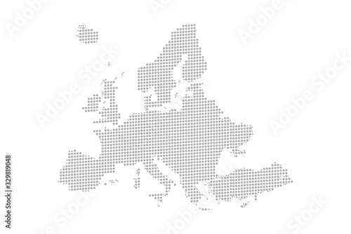 Map of Dotted Europe. Vector eps10.