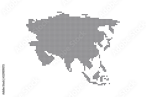 Dotted map of Asia. Vector eps 10