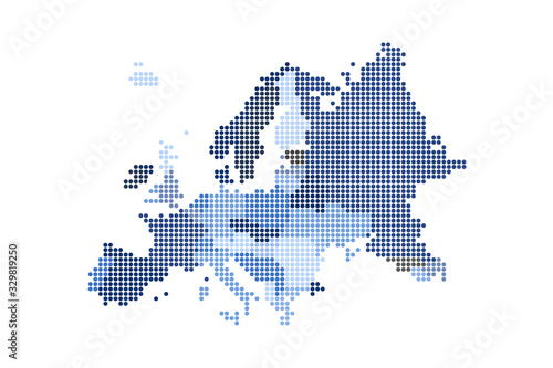 Map of Dotted Europe. Vector eps10.