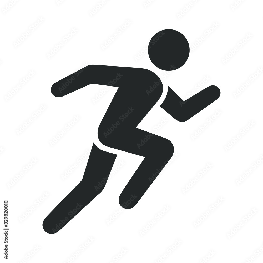 man running on white background