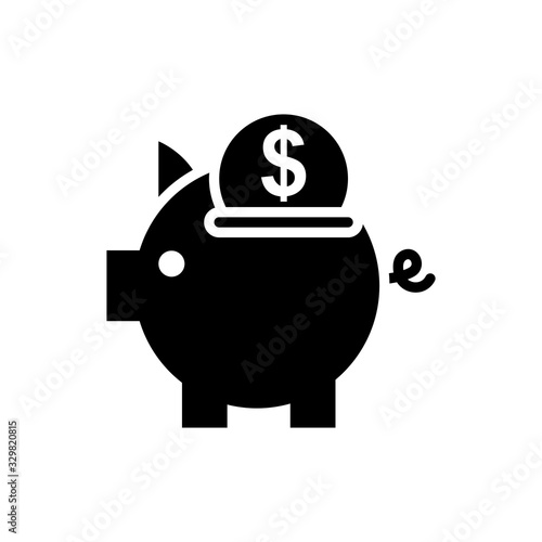 Money Bank vector Glyph Icon Style Illustration    