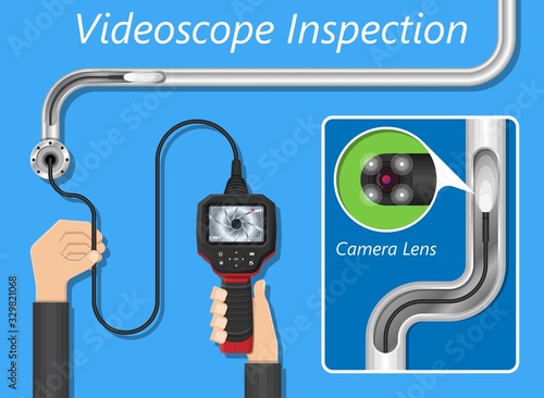 videoscope borescope inspection oil and gas system electrical pipe power inspect
