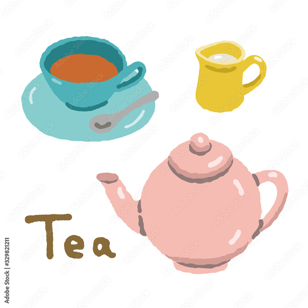 紅茶とティーポット 紅茶とティーポット