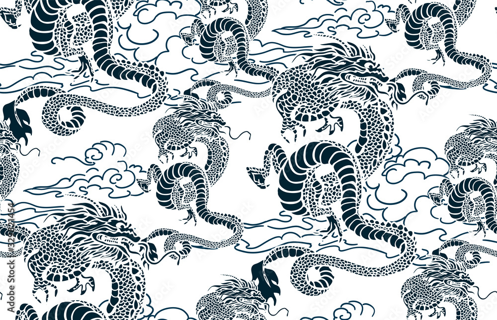 dragon card kimono japanese chinese vector design vector sketch illustration japanese chinese oriental line art dragon card kimono japanese chinese vector design vector sketch illustration japanese chinese oriental line art