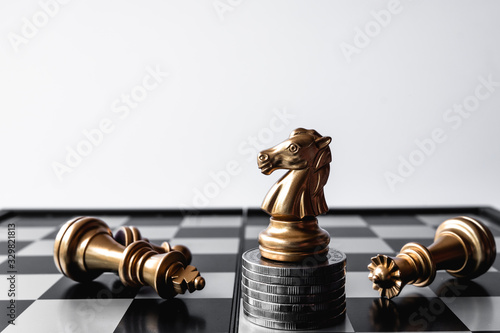 Obraz na plátne A chess knight last stand as a true winner