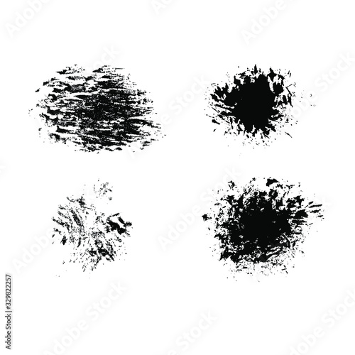 Vector brush spots. Hand drawn brush splash. Real paint strokes. Graphic resources