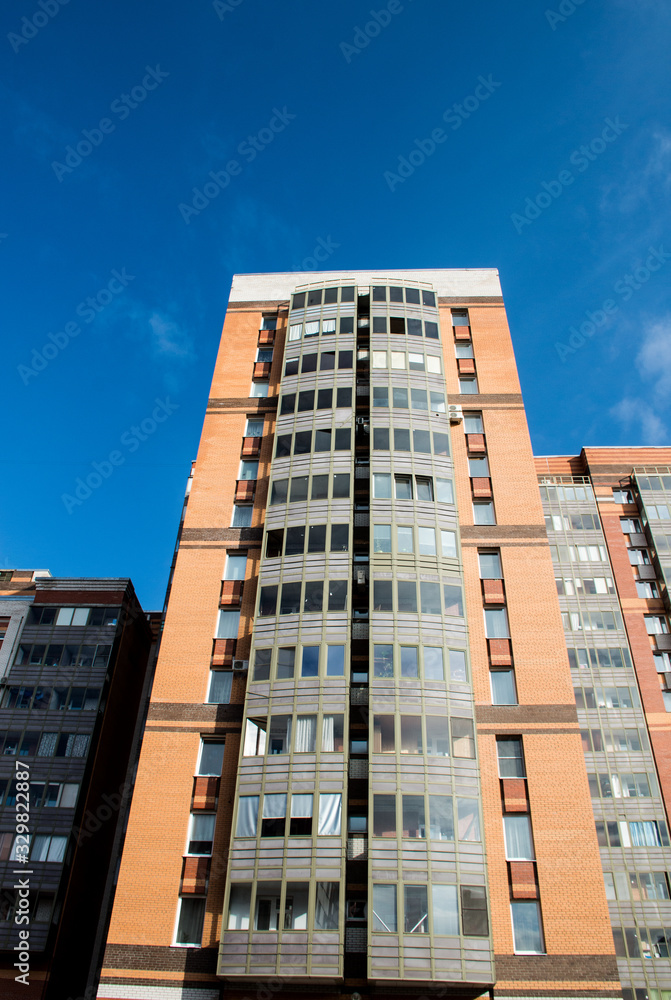 red brick modern apartment building