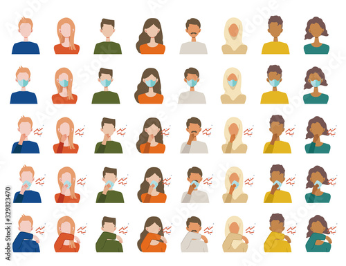 Vector illustration of people infected with the virus