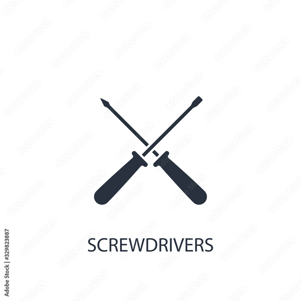 Screwdrivers concept icon. Screwdrivers concept icon.