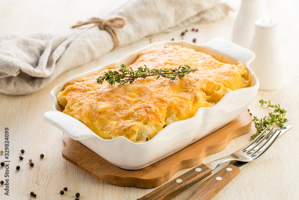 Casserole with cheese. Casserole with cheese.