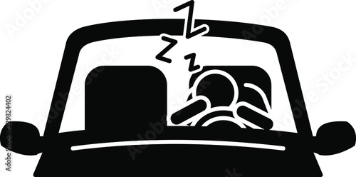 don't drive tired icon, vector