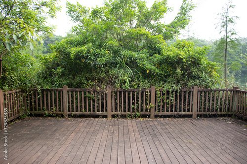 Red wooden floor in the scenery