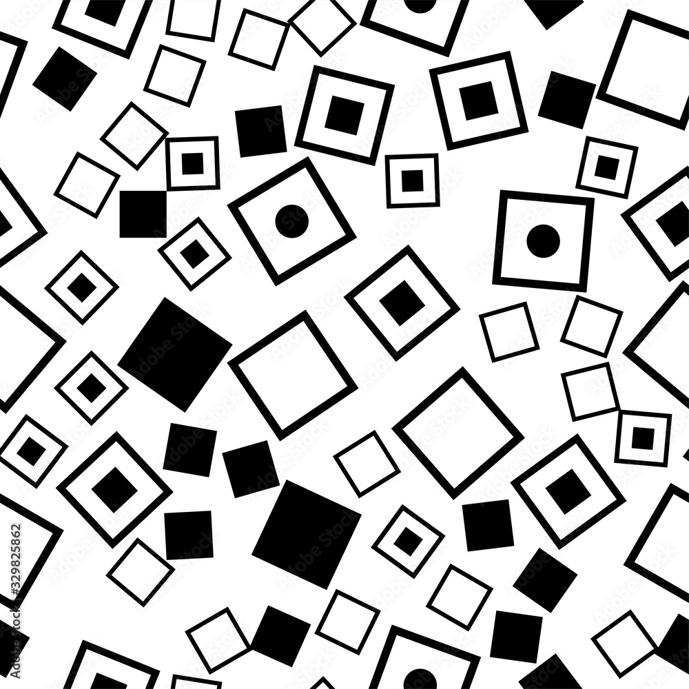 Seamless square, random black-white, monochrome pattern. Abstract background, vector illustration. EPS10 Seamless square, random black-white, monochrome pattern. Abstract background, vector illustration. EPS10