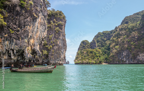 Landscapes of Phang Nga National Park in Thailand. Canoing