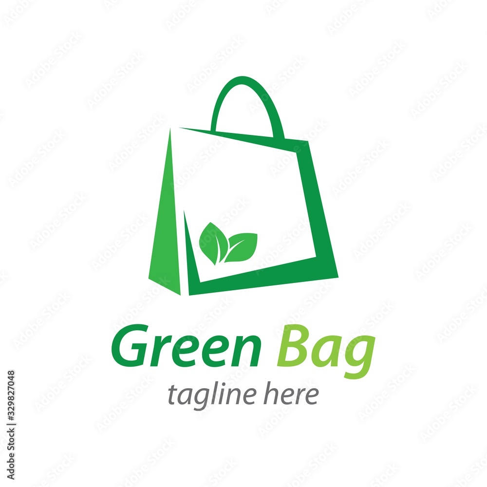Green bag logo template