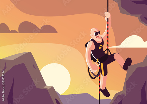 man rock climbing the mountain