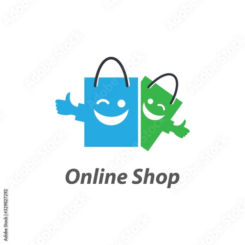 Online shop logo template icon