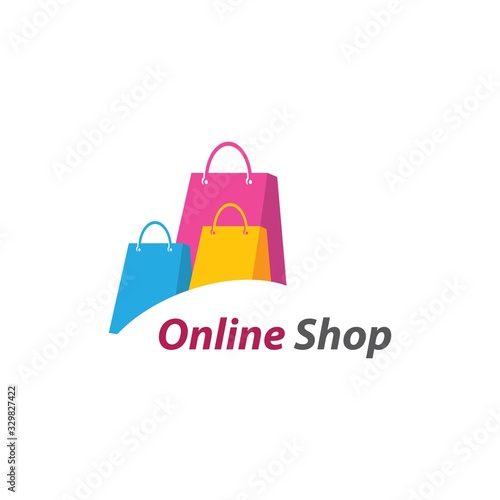 Online shop logo template icon