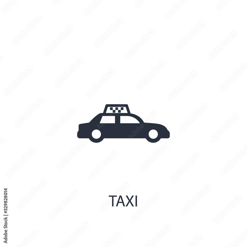 Taxi car transport concept icon. Simple one colored travel element illustration.