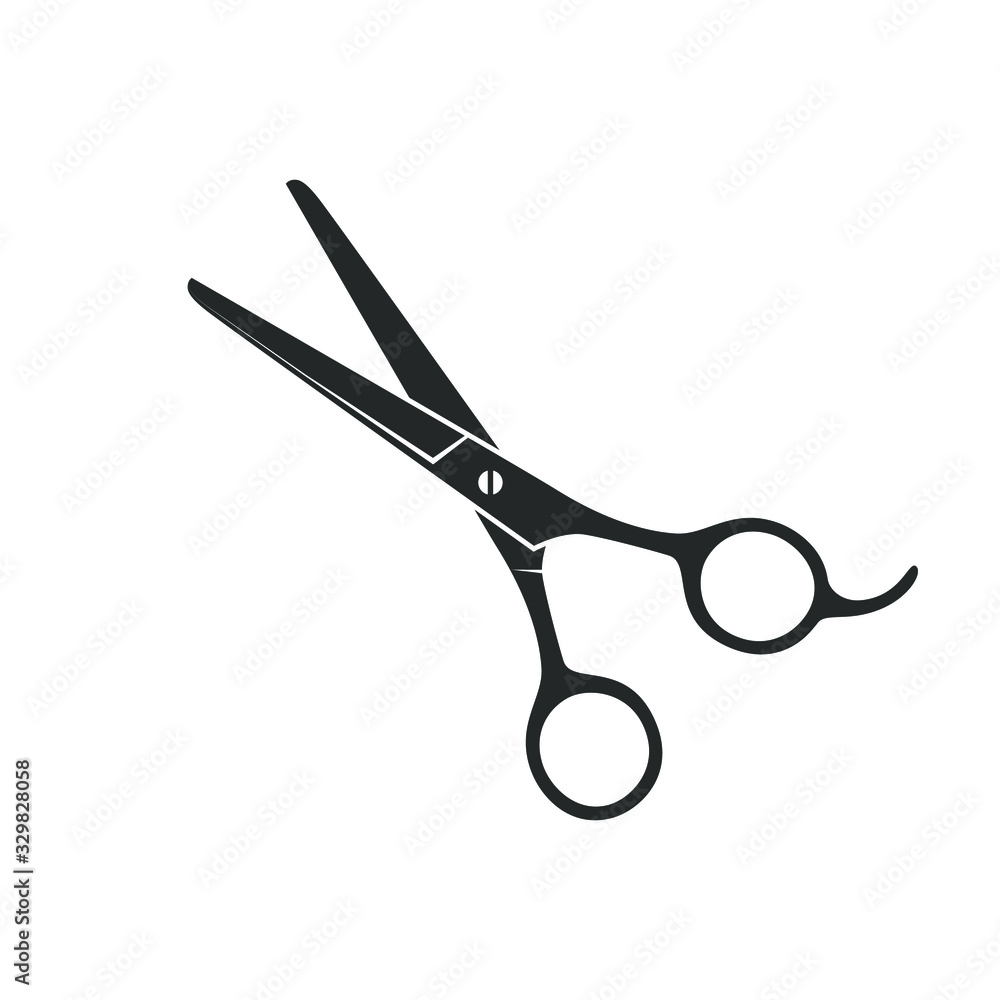 Scissors graphic icon. Shears for hair cutting sign isolated on white background. Barber symbol. Vector illustration Scissors graphic icon. Shears for hair cutting sign isolated on white background. Barber symbol. Vector illustration