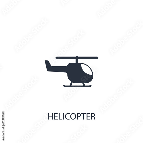 Helicopter transport concept icon. Simple one colored travel element illustration.
