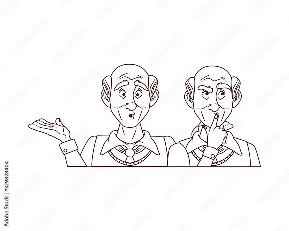 couple of old grandfathers characters couple of old grandfathers characters