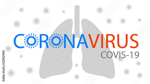 Coronavirus text over human lung