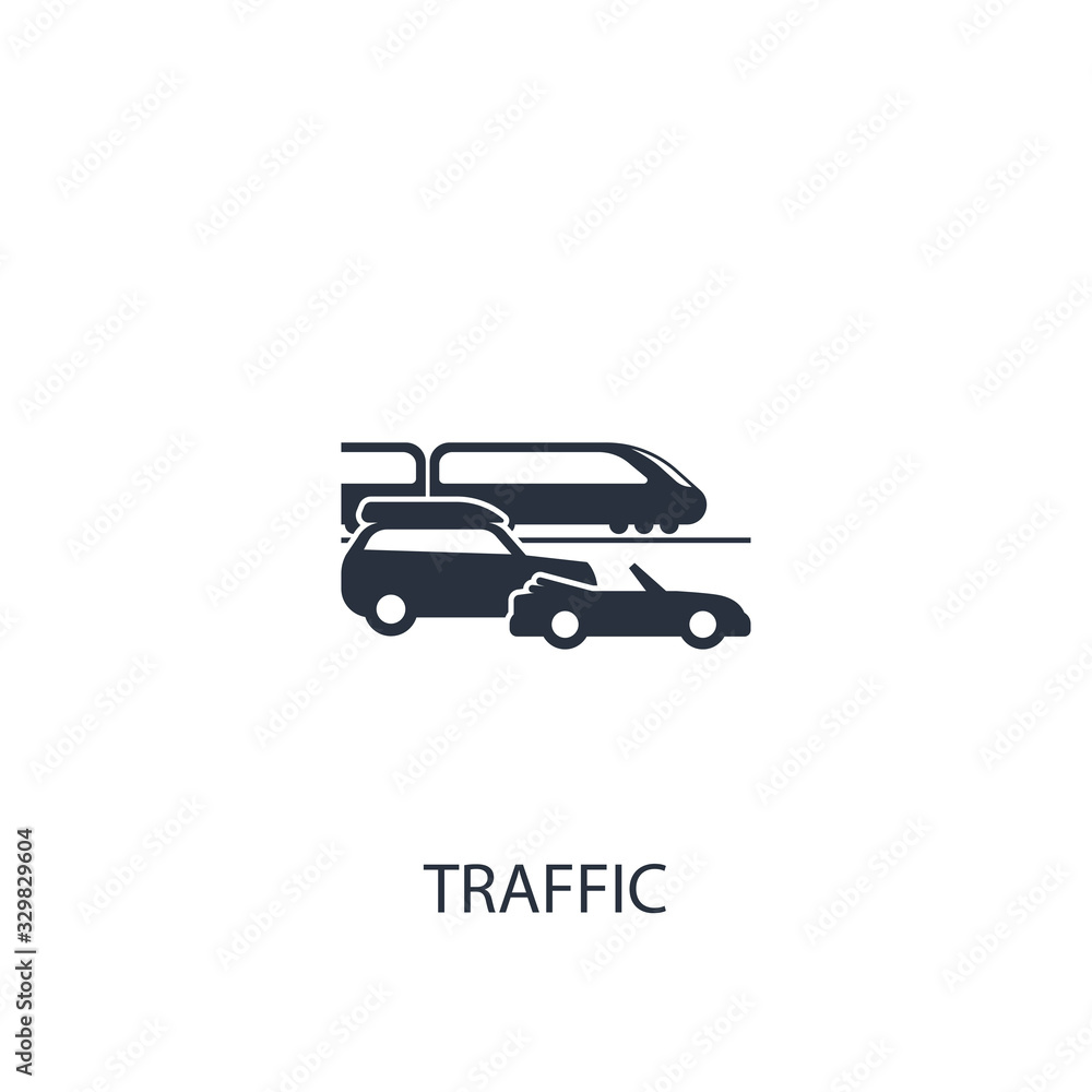 Traffic concept transport icon. Simple one colored travel element illustration.