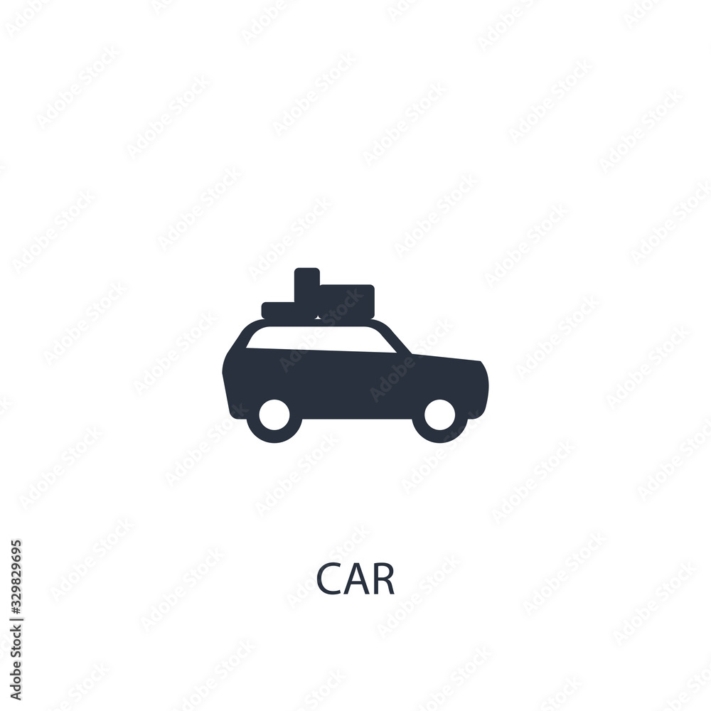 Car concept transport icon. Simple one colored travel element illustration.
