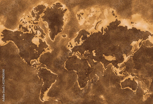 abstract map with gold texture