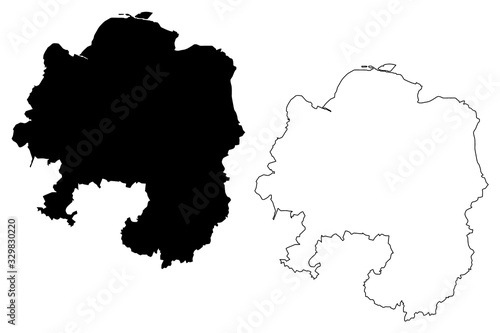 Hagen City (Federal Republic of Germany, North Rhine-Westphalia) map vector illustration, scribble sketch City of Hagen map
