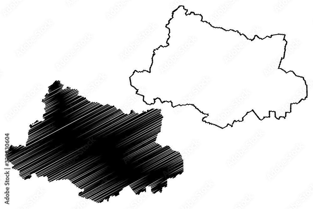 Aluksne Municipality (Republic of Latvia, Administrative divisions of Latvia, Municipalities and their territorial units) map vector illustration, scribble sketch Aluksne map