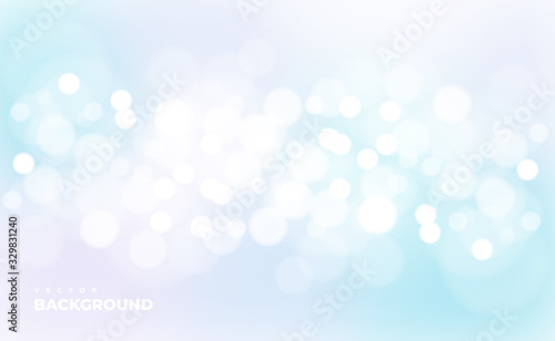 Blur vector abstract bokeh background. Gray background with white snowflakes winter and shiny stars smooth beautiful light texture. Wallpaper and banner design.
