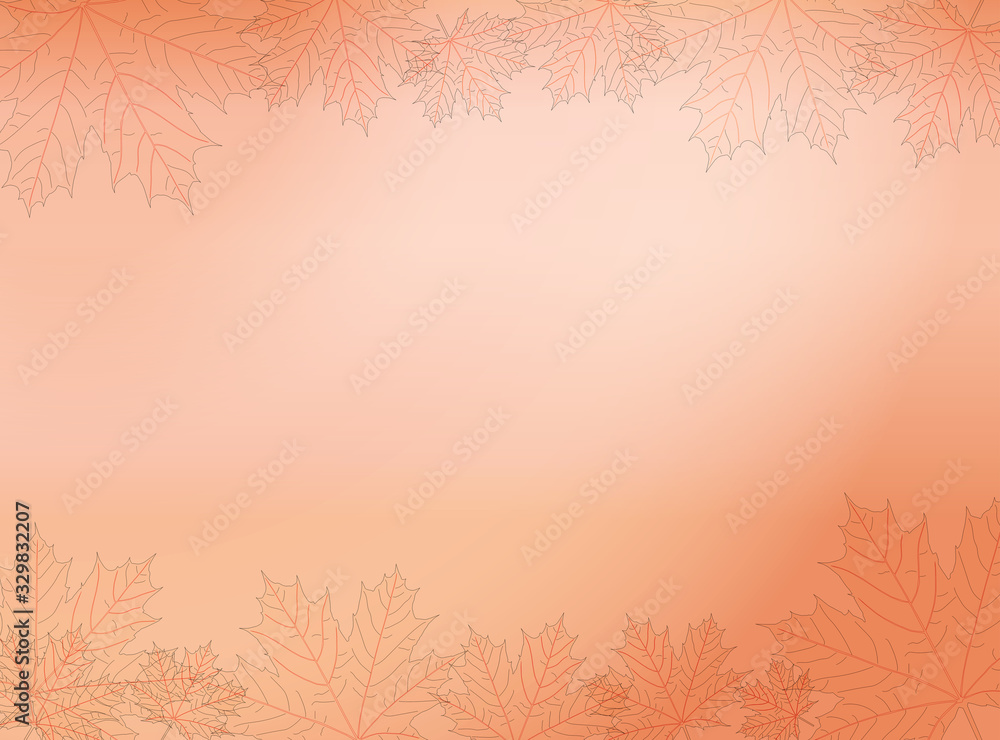 Rose gold metal foil and maple leaf abstract background. vector illustration Rose gold metal foil and maple leaf abstract background. vector illustration