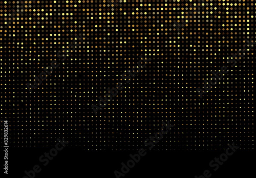 Gold halftone background vector.