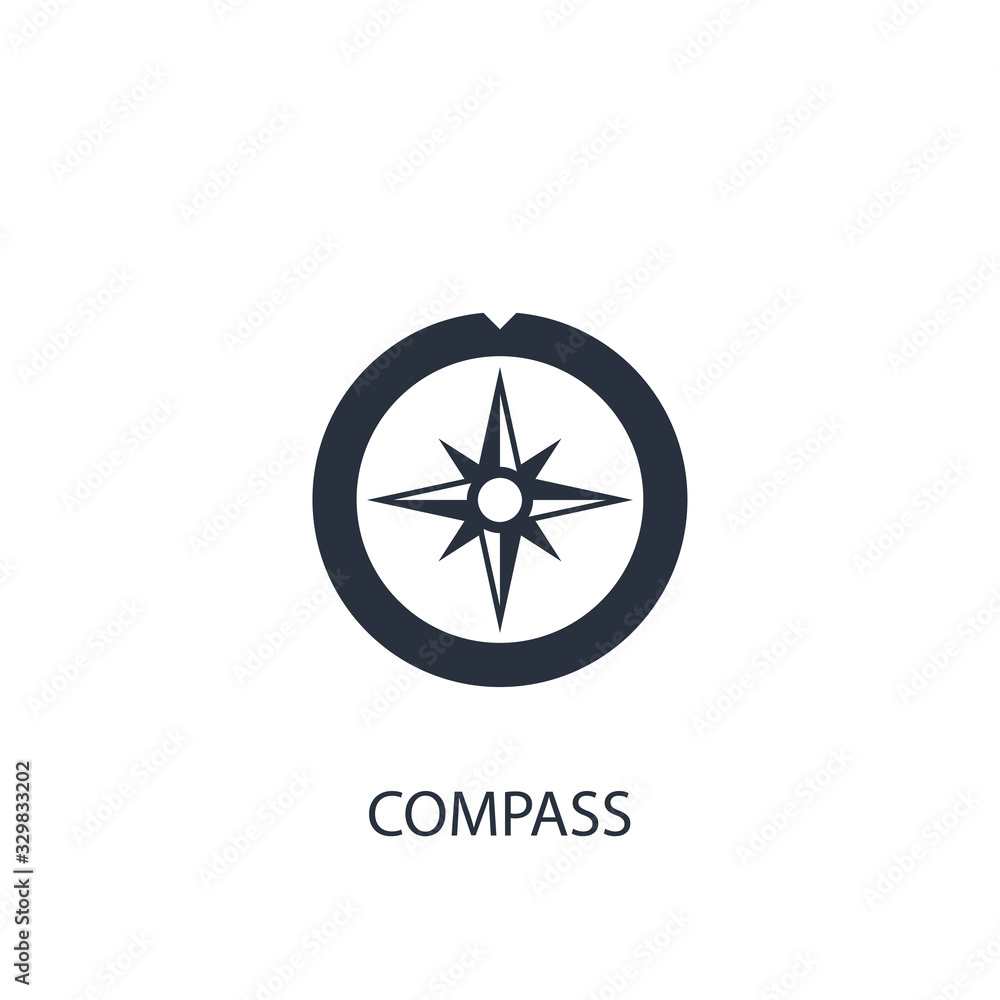 Compass concept icon. Simple one colored travel element illustration.