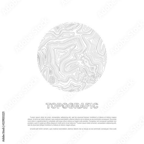 Abstract topographic map in a circle form.