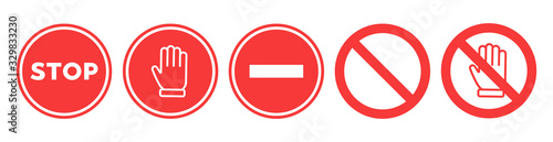 Stop set vector sign with hand