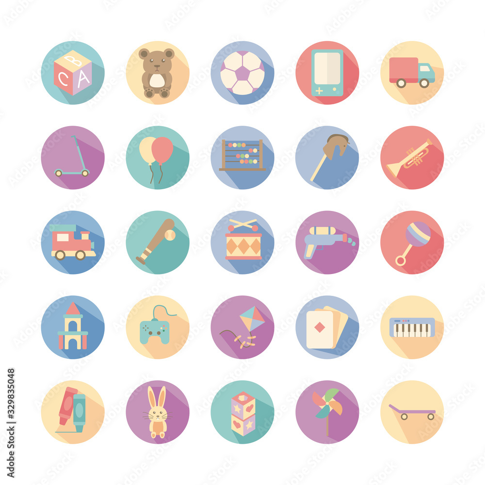bundle of toys set icons bundle of toys set icons