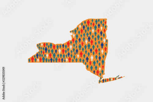 New york State People Census Map illustration. New York People outbreak