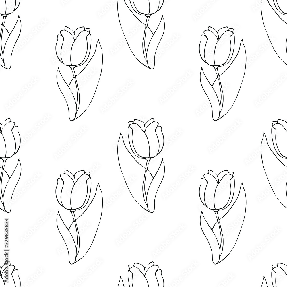 A simple pattern with tulips. A simple pattern with tulips.