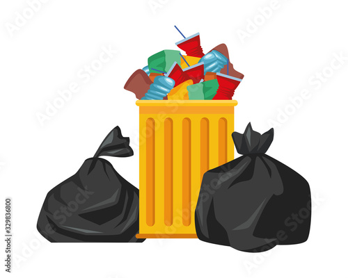 plastic garbage bag isolated icon